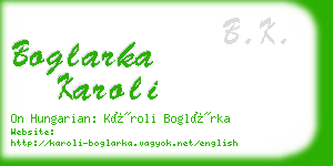 boglarka karoli business card